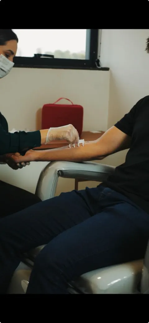 Exame de alergia na clínica